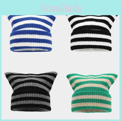 Korean Style Knit Cat Ear Hat With Warmth And Windproof Protection For Winter Autumn Spring