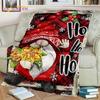 Snowman Blanket Santa Claus Blanket Christmas Blanket Winter Blessing Flannel Blanket for Bedroom Livingroom Sofa Elk Blanket