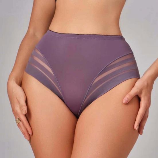 Women Middle Waist Underwear Spring Sheer Sexy Panties Summer Breathable Stretch Tummy Control Ladies Full Coverage