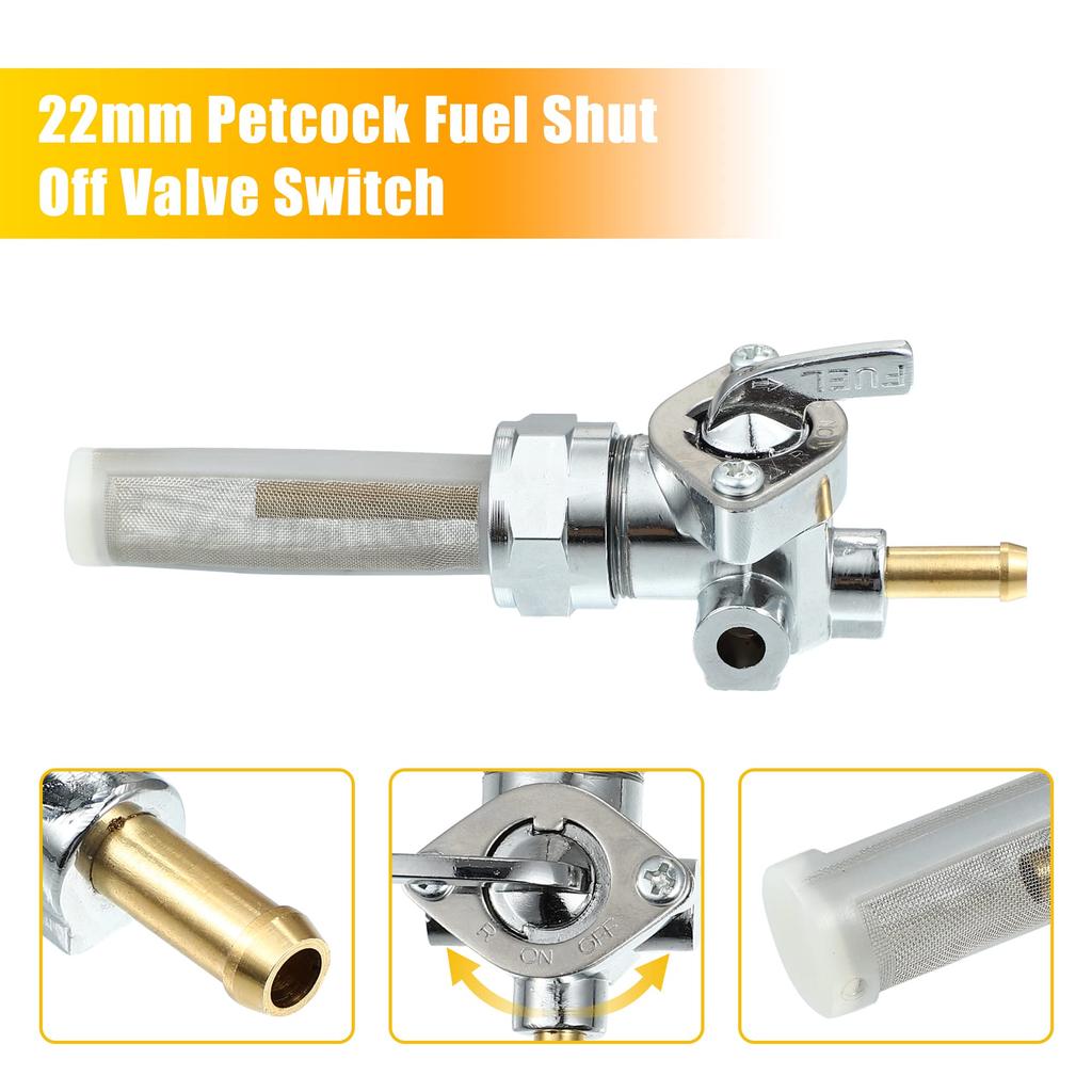 uxcell 1 Set Motorcycle Gas Fuel Petocock Valve Switch for Harley Compatible with Davidson