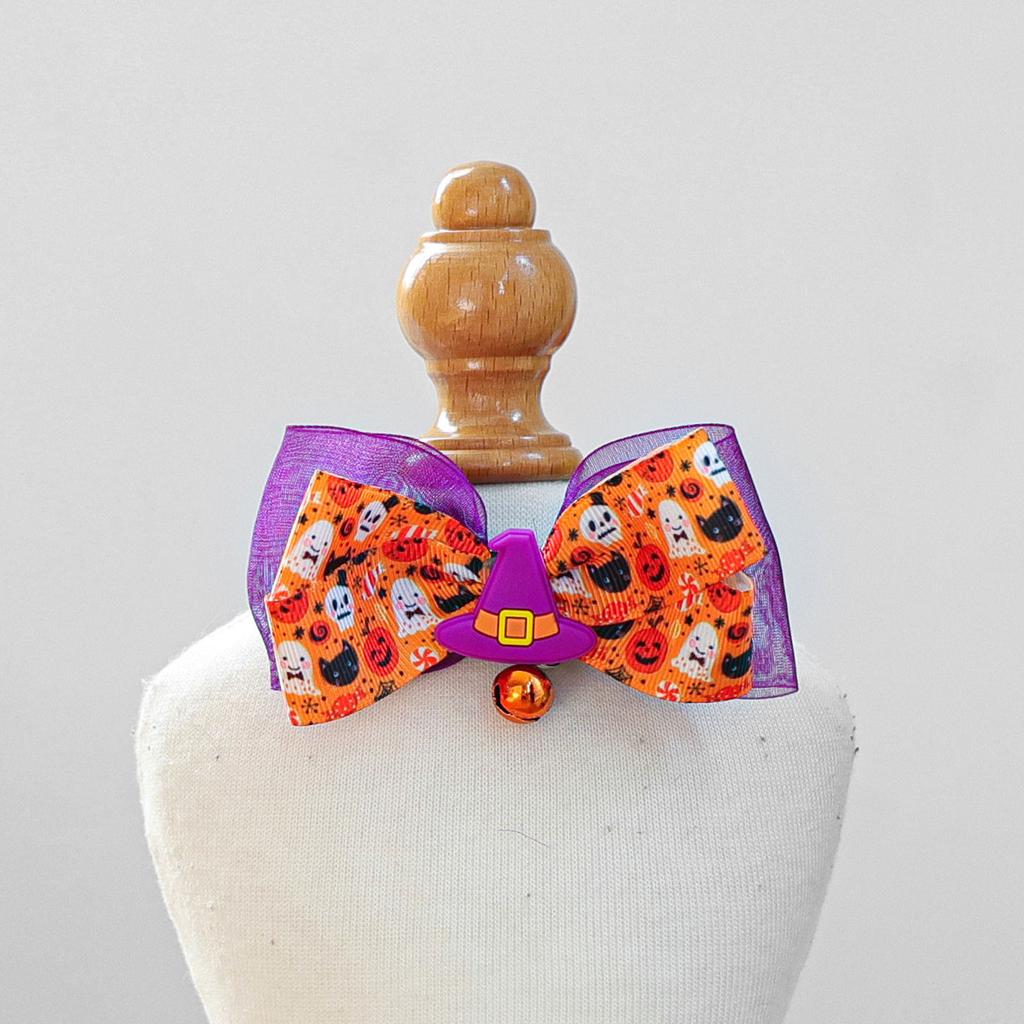 Polyester Pet Neckband Collar For Halloween Celebration Customizable Design Night Visibility Easy Cleaning