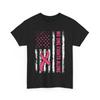 No One Fights Breast Cancer Alone American Flag Pink Ribbon T-Shirt
