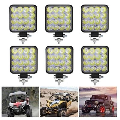Faro da lavoro a LED quadrato da 48 W 12 V Off Road Mini quadrato 16 luci ausiliarie modificate fari faretti 2/4/6 pezzi