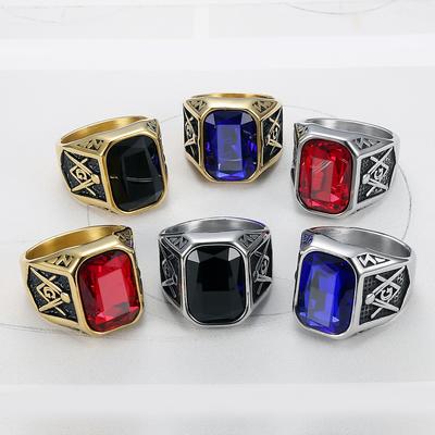 Tendencia creativa en Europa y América Joyería de moda británica Anillo de circón Anillo Hip -Hop Street Shooting Accesorios de titanio para hombres.