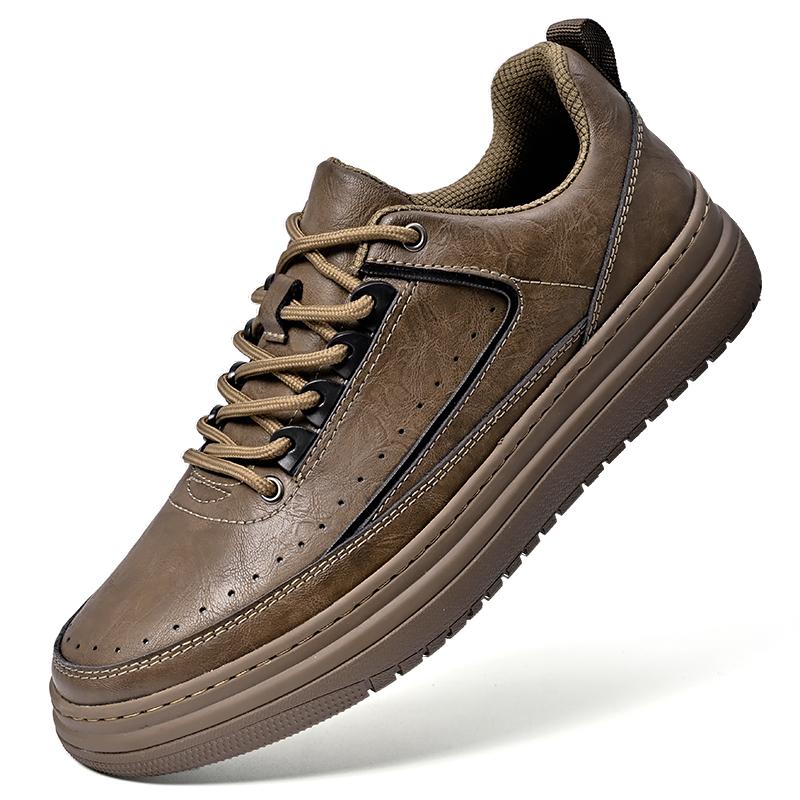 Fashion Classic Brand Men's Leather Casual Shoes Thick Soled Wear-resistant Outdoor Oxford Shoes Fashionable Men's Sports Shoes