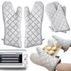 Extra Long Oven Glove 1 Pair Kitchen Gloves Quilted Oven Mitts  Cooking