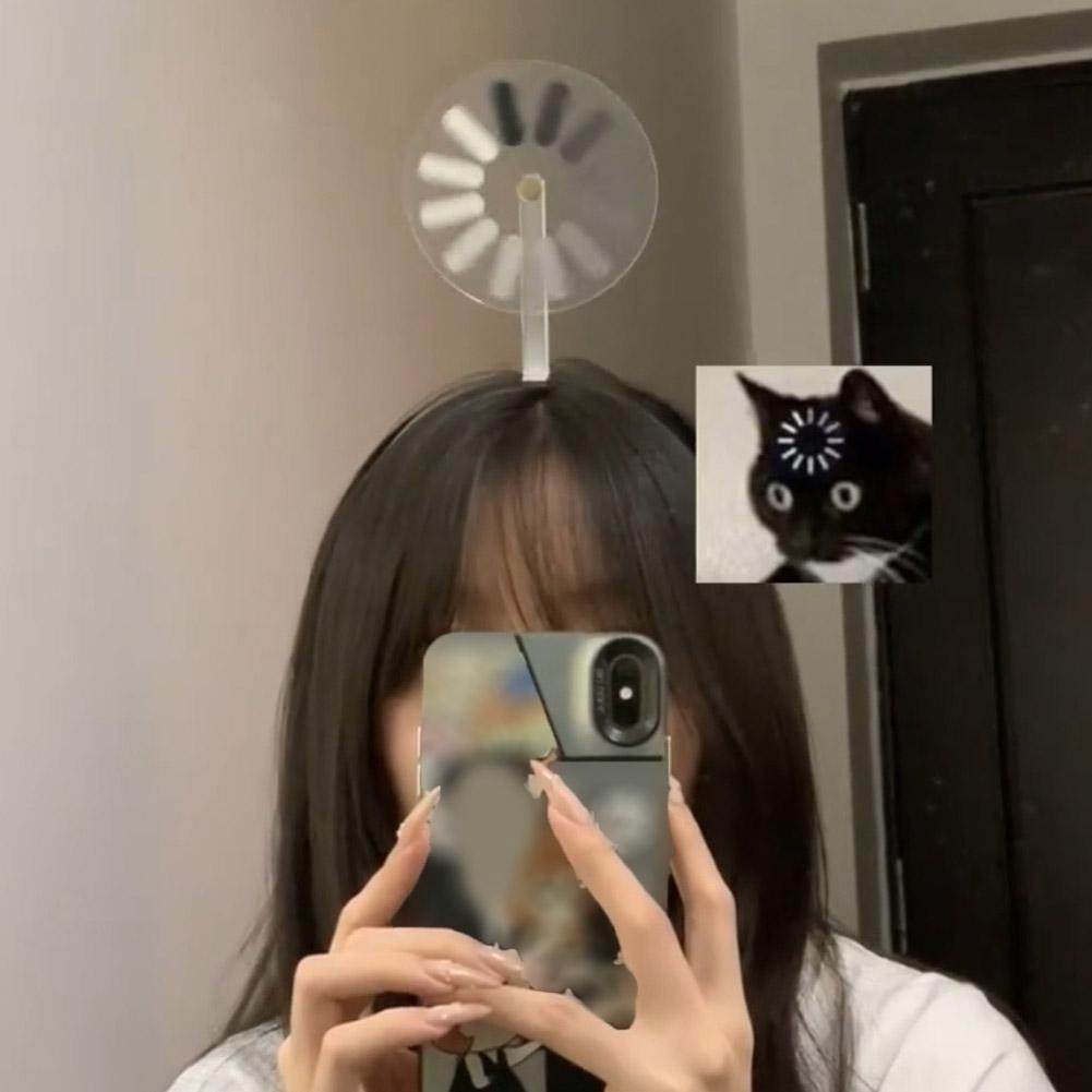 Creative Rotatable Loading Symbol Headband Quirky Fun No Signal Loading Hair Clip Cute Daily Decoration Hairpin