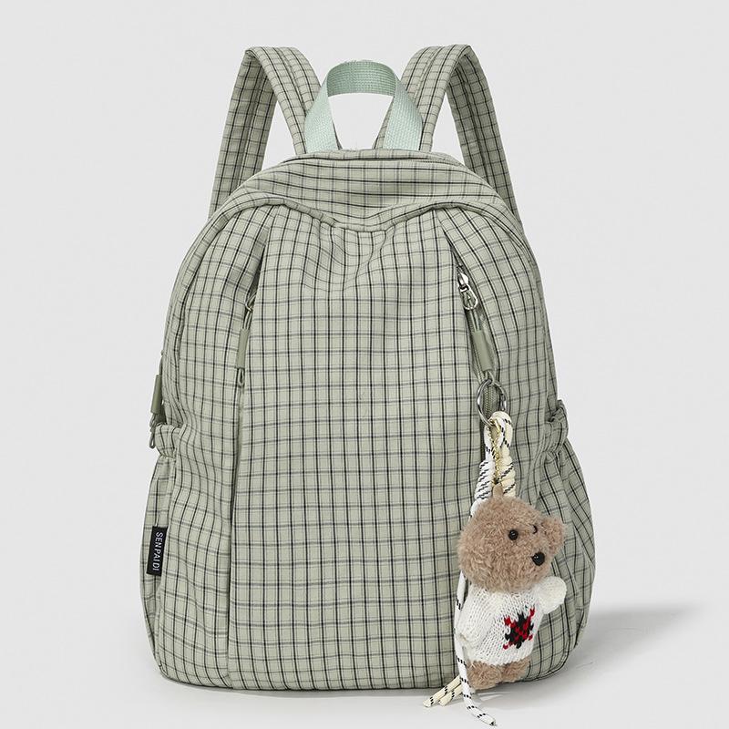 Schoolbag high value Mori small fresh plaid girl travel backpack Korean version ins style student class backpack schoolbag
