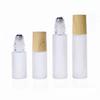 5ml Frosted Glass Roller Bottle with Wood Grain Cap, Travel-Size, for Essential Oils, 10ml Capacity