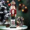 Holiday Nutcrackers Figure Colorful Wood Soldier Puppet with Cookie Family and House Hat Christmas Decorative Ornament