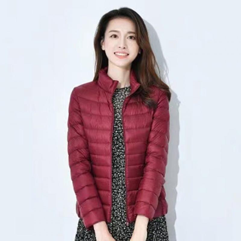 Hooded Cotton Coat For Women Lightweight Slim Fit Quilted Jacket Female Casual Outerwear With Stand Collar