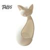 Katzen-Ornamente für die Heimdekoration, Minimalistische Abstrakte Schlafende Statue, 3D-gedrucktes Mattweißes Hohlornament, Leichter PLA-Tischdekoration, Mini