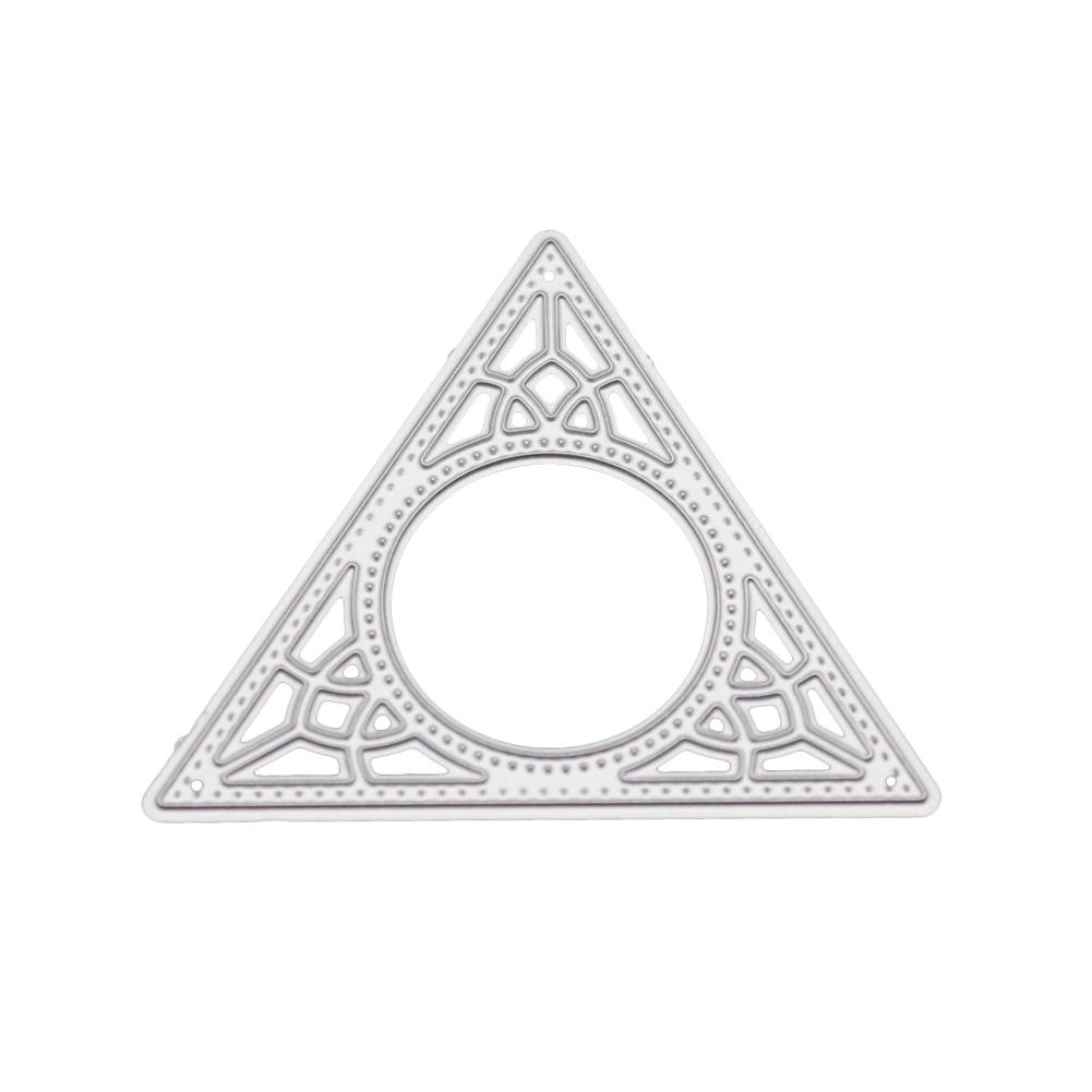 Triangle Ring Frame Metal Silvery Stencil Embossing Cutting Dies For Diy Scrapbooking Paper Album Cards Making