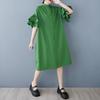 Short Sleeve Plus Size Vintage New In Dresses for Women Casual Loose Midi Summer Dress