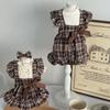 Retro Pet Plaid Strap Skirt Soft Dog Vest Dresses Fashion Pet Clothes  For Puppy Kittens