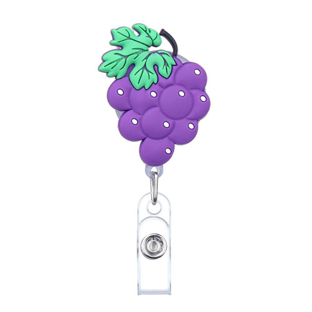 Accessories Retractable Fruit Badge Holder Cartoon Silicone Badge Reel ID Badge Card Clips Colorful
