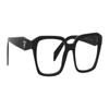 Prada Temple Logo Irregular Optical Frame Women's Black Black 52 Basic Packaging-glasses Case + Packaging Box