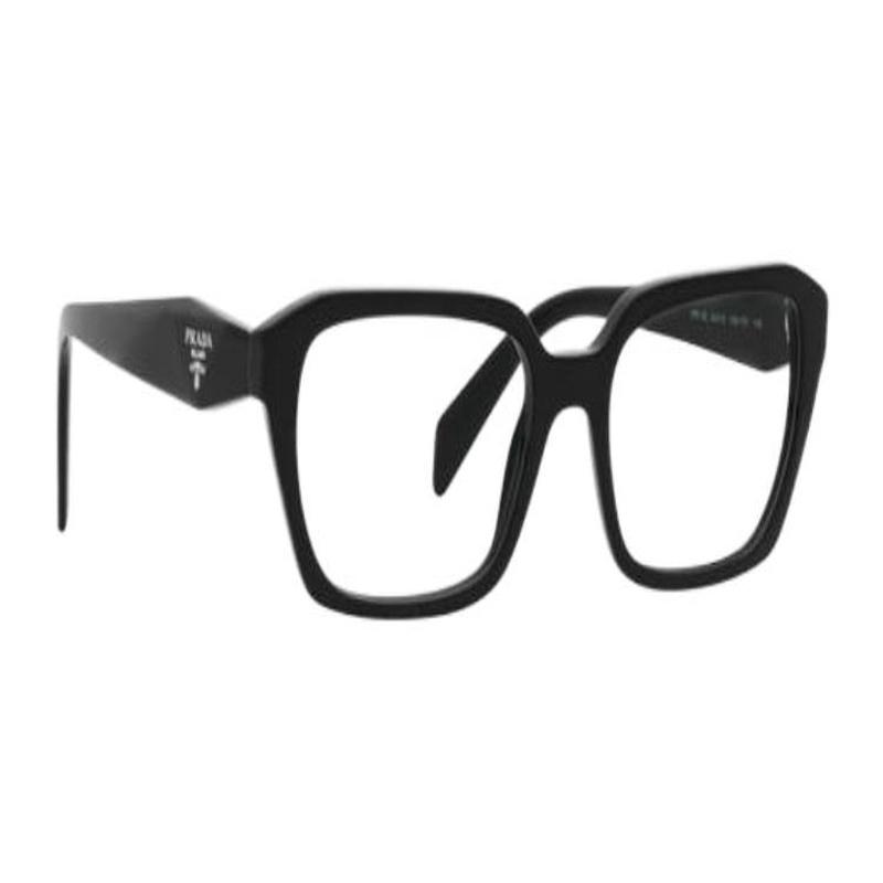 Prada Temple Logo Irregular Optical Frame Women's Black Black 52 Basic Packaging-glasses Case + Packaging Box