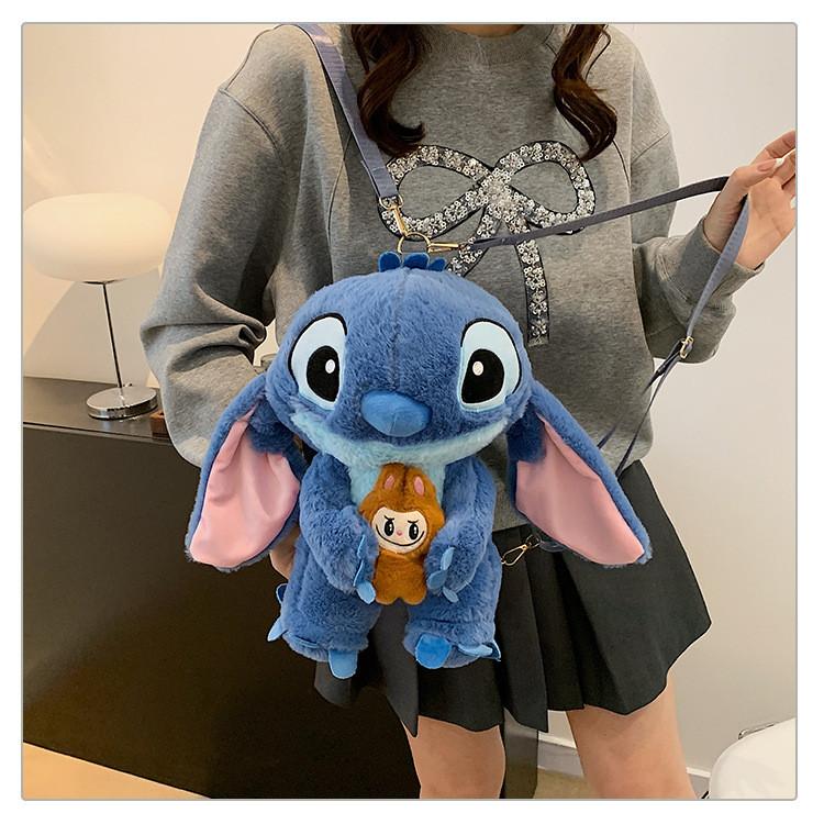 Lilo Stitch Plys Tegneserie Rygsæk Til Piger Med Lynlås Og Lomme Til Afslappet Rejse