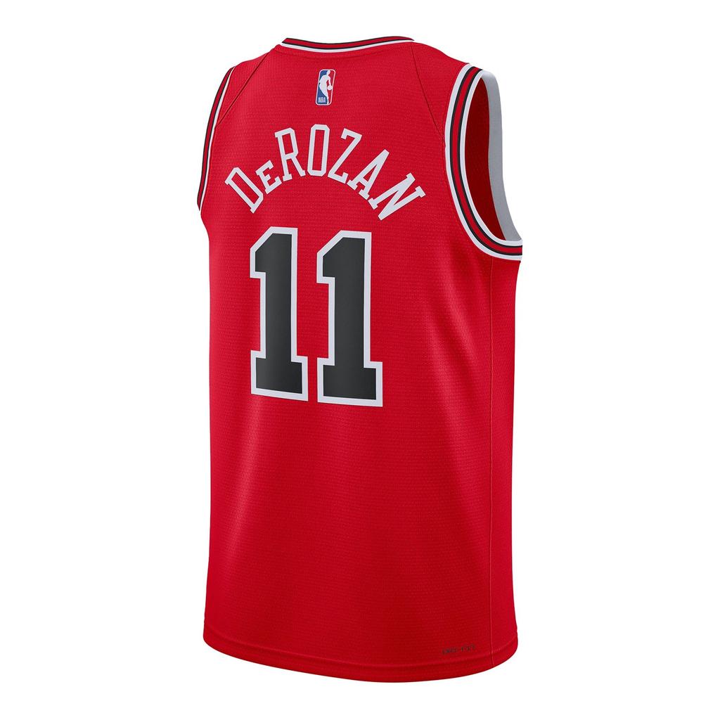 Nike X NBA Ikona Chicago Bulls Crew Neck Odvádějící pot Basketbalový dres 11 DeMar DeRozan Pánské dresy Červený CW3513-657