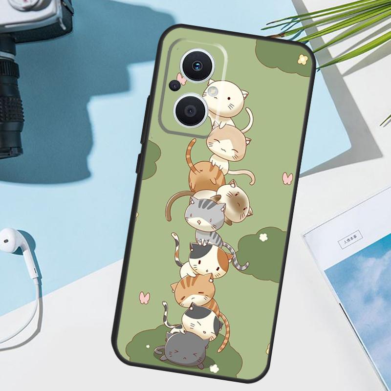 Funny cute cats Cover For OPPO Reno 13 F 10 11 12 14 Pro 11F 12F 14F 7 8 Lite OPPO Find X9 X8 X5 X6 Pro Case