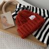Lovely Stripe Plain Labeling Autumn Letter Knitted Hat Woolen Hat Korean Style Caps Women Beanies