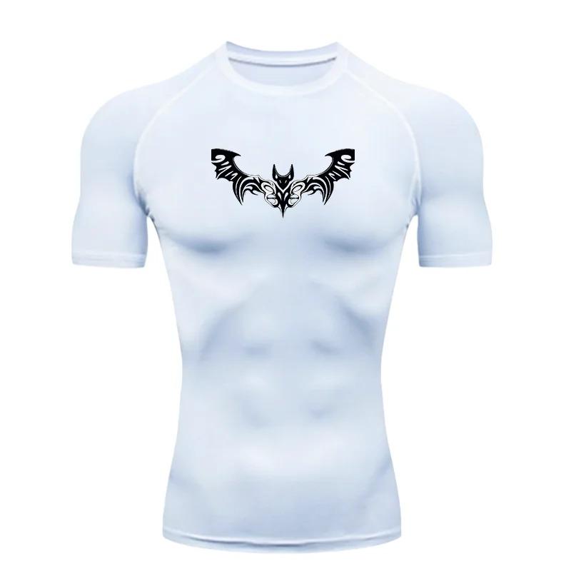 Men's Sports T-shirt Training Fitness Gym Compression Workout Jogging Rashguard Quick-Dry Running High Elasticity Tops Tee