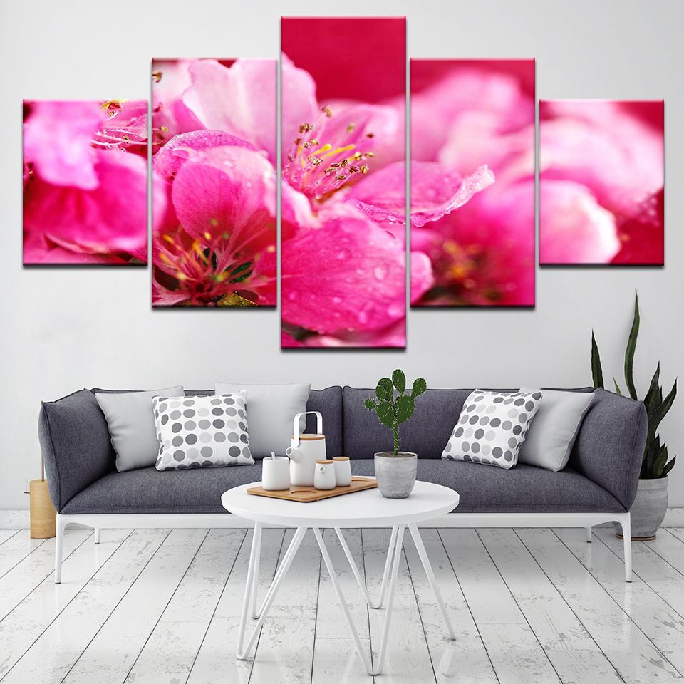 Modern Canvas Painting Wall Art Poster 5 Piece Flower Modular Picture Home Decoration Print On Canvas For Living Room