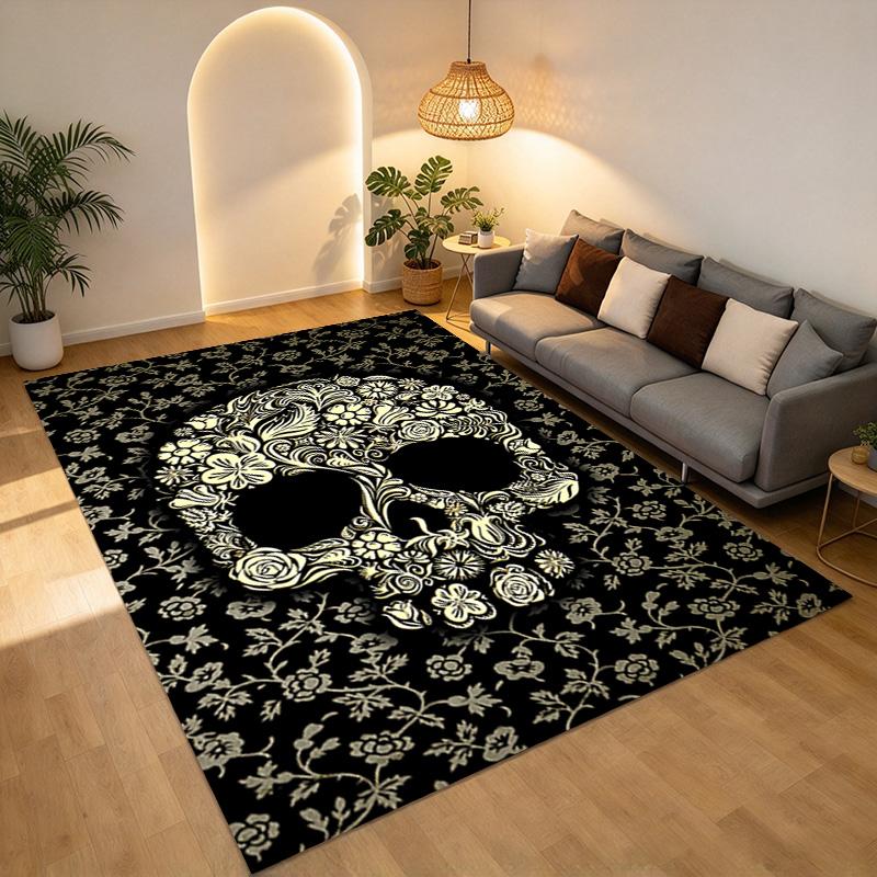 Skull Art Living Room Nonslip Area Rug Soft Carpet For Bedroom Game Playroom Sofa Office Home Decor Doormat Christmas Gift C930253