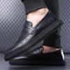 New Style Men's Casual Driving Soft Bottom Shoes Spring British Style Slip-On Lazy Person Comfortable Rubber Sole Leather Shoes