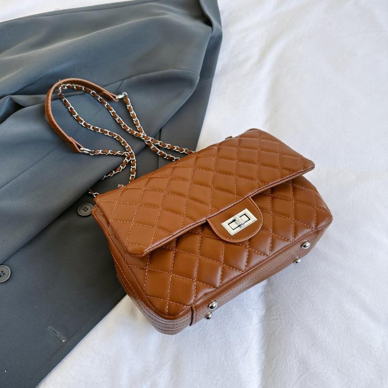 Light Luxury Rhombus Chain Small Square Bag Niche Design Large Capacity Shoulder Messenger Bag Light Luxury Style