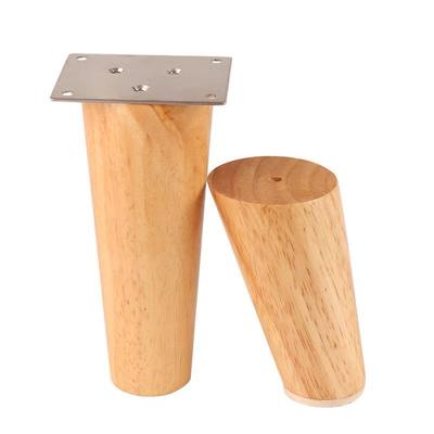 2pcs 30 40 50 60 70cm Furniture Legs Solid Wooden Furniture Feet Cone Sofa Leg with Iron Plate Sofa Table Cabinet Coffee Desk