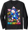 Funny Six Seven Easter Eggs Bunny 67 Bruh Gift Long Sleeve T-Shirt