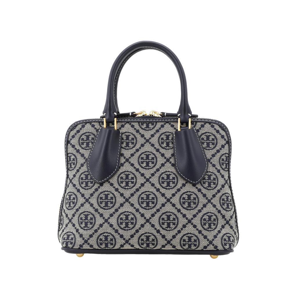Tory Burch T Monogram Swing Two-Way Zipper Closure Fabric And Leather Mini Shoulder Crossbody Bag Women Handbags Navy-Blue 155620-405