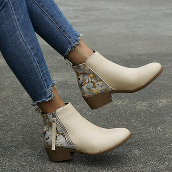 Bottes en cuir à tige haute et bout rond plat pour femmes grandes tailles automne/hiver 2021