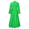 Spring and Autumn Plus Size Women's Dress Half High Neck Split Sleeve Waist Temperament Waist Slim Large Swing Dresses