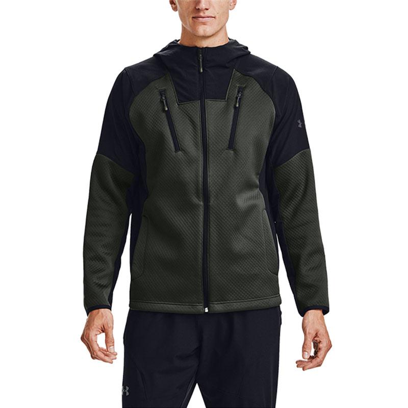 Under Armour Recover Color Block Sports Hoodie Jacket Men jackets Green 1357473-310