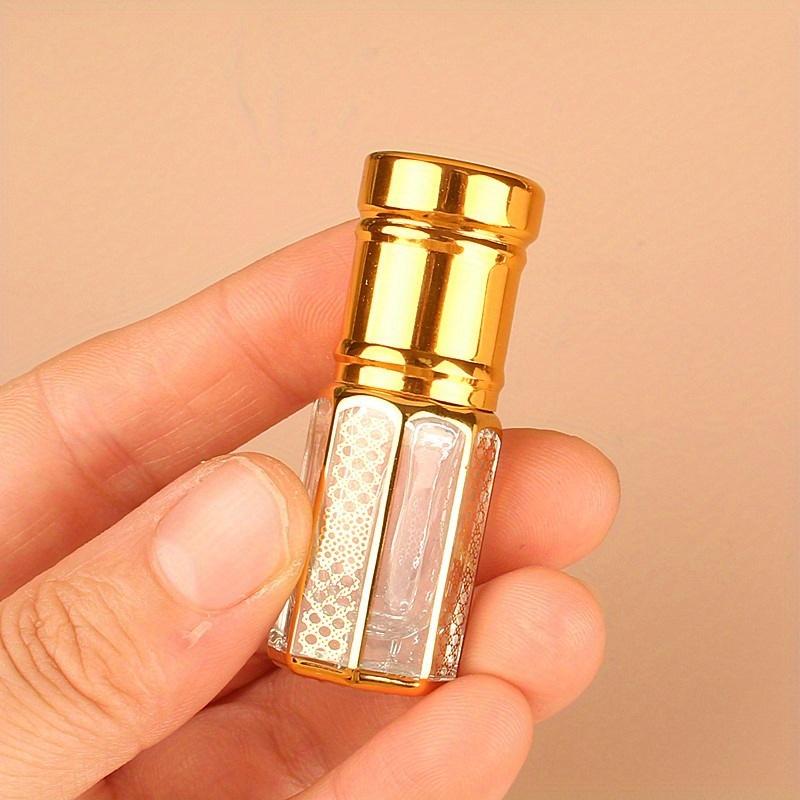 12ml luxusní zlatá válečková lahvička na esenciální olej Plnitelná lahvička na parfémy Skleněná lahvička na esenciální olej s navíjecí kuličkou Nádobka na kosmetiku