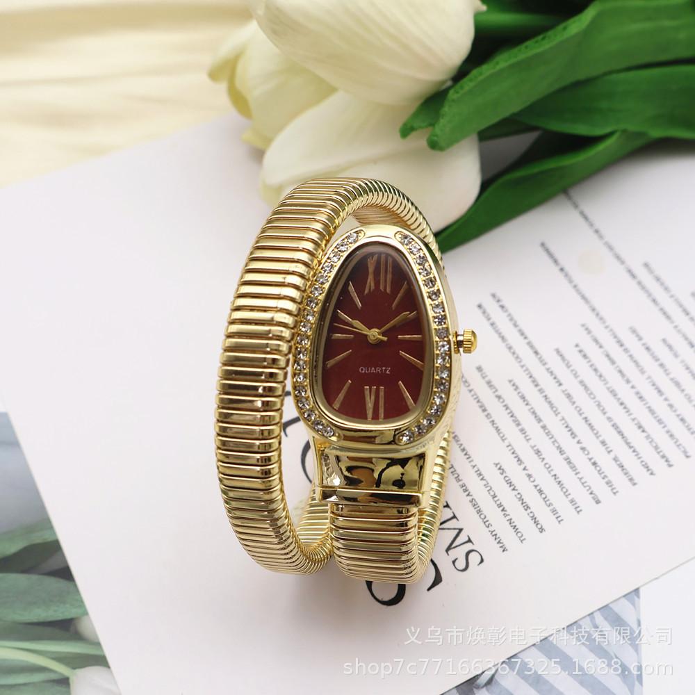 Snake Head Diamond Decorative Women s Watch Personalized Niche Light Luxury Quartz Watch Snake Shape Bracelet Watch Women