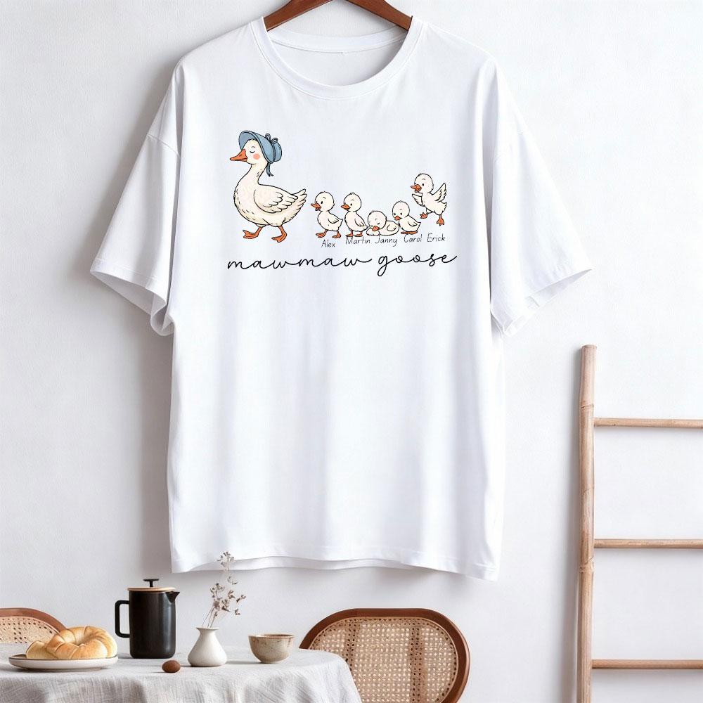 Goose Shirt Grandma Shirt Goose Retro Gift Short-sleeve O-neck Streetwear Classic Pattern High Quality Cotton Tees Streetwear