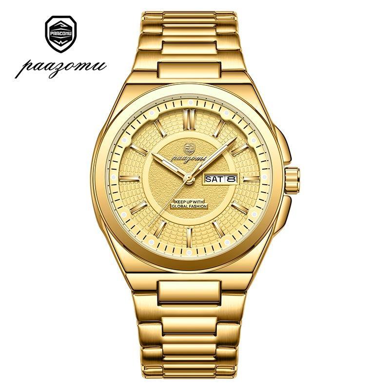 Fashion Classic Man Watch Waterproof Luminous Date Week Luxury Men Watch Stainless Steel Quartz Business Men's Watches