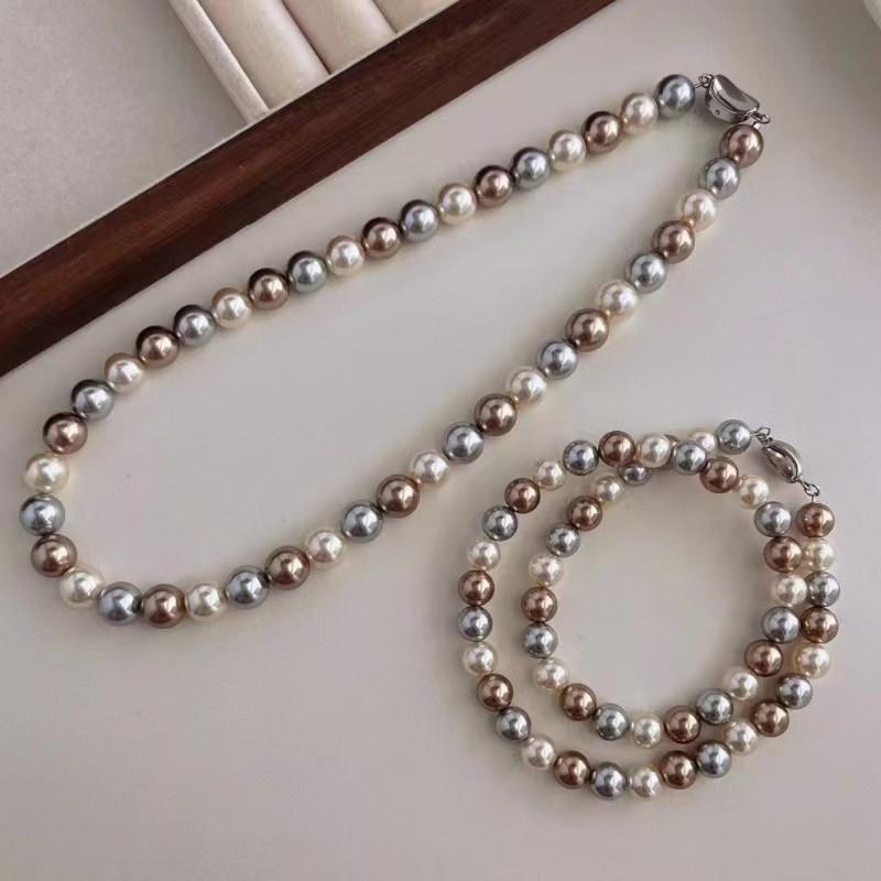 Handmade Imitation Pearl Fresh & Sweet Necklace with Light Luxury No-Buckle Design