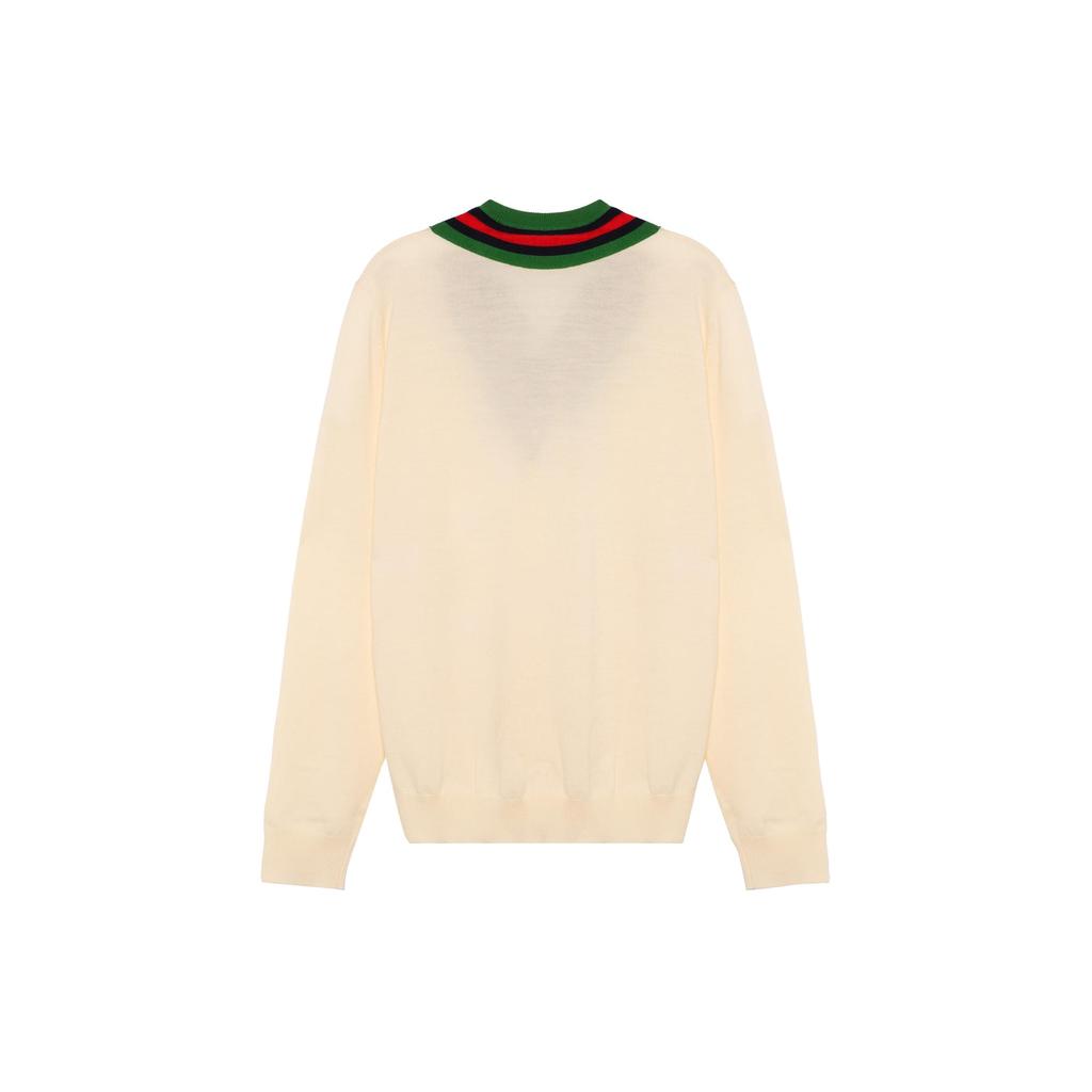 GUCCI Sweaters Men's White V Neck Moderate 576802-XKAUK-9133