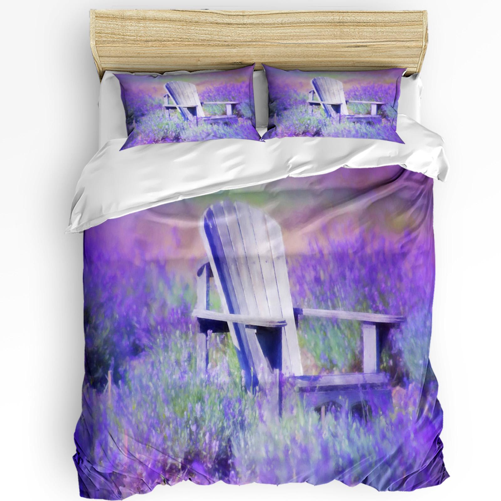 

Фиолетовый Лаванда Зеленые Листья Растение Цветок Пододеяльник Постельное Белье Комплект Домашнего Одеяла Наволочки Спальня Постельное Белье Без Простыни EU single(135x200cm)