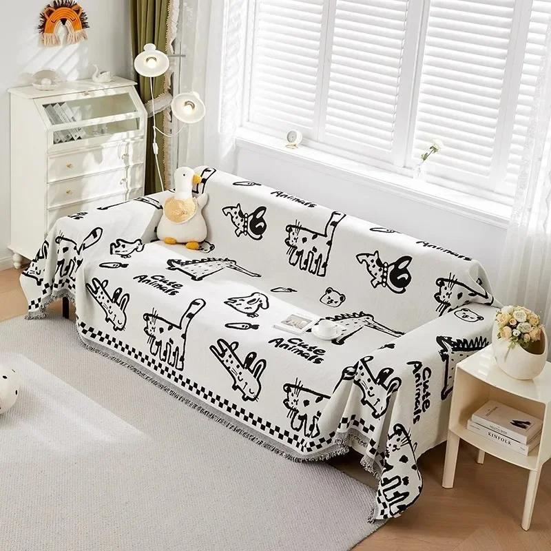 Чехлы для диванов с рисунком кошек в стиле граффити для гостиной — фото 8