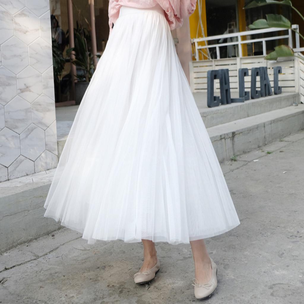 Women's Mid-length Mesh Tulle Skirt