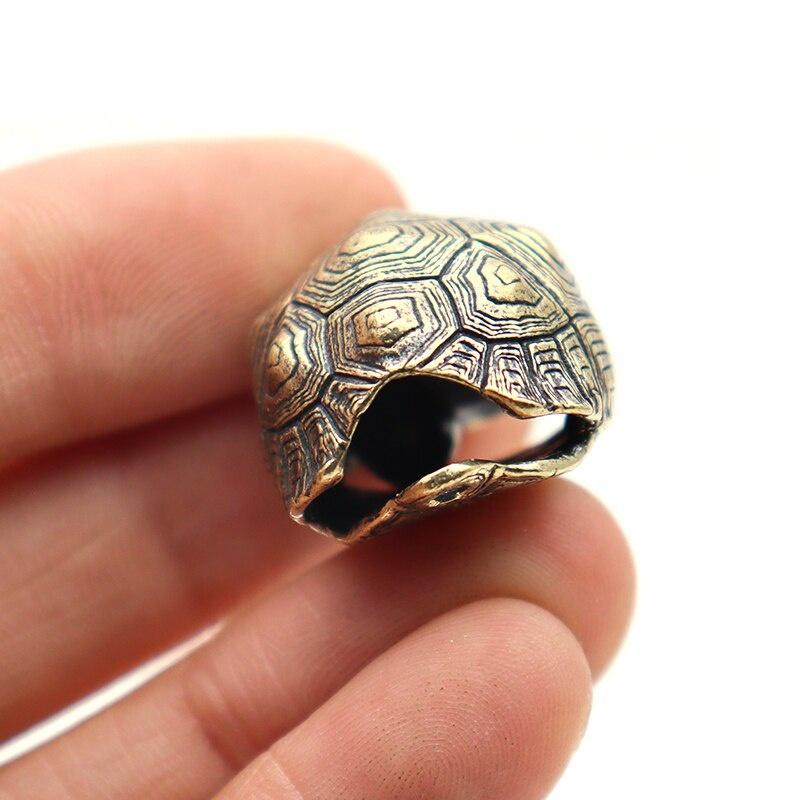 Vintage Brass Tortoise Shell Bell Pendants for Keychain Jewelry Lucky Feng Shui DIY Hanging Lanyard Accessories Turtle Keyrings