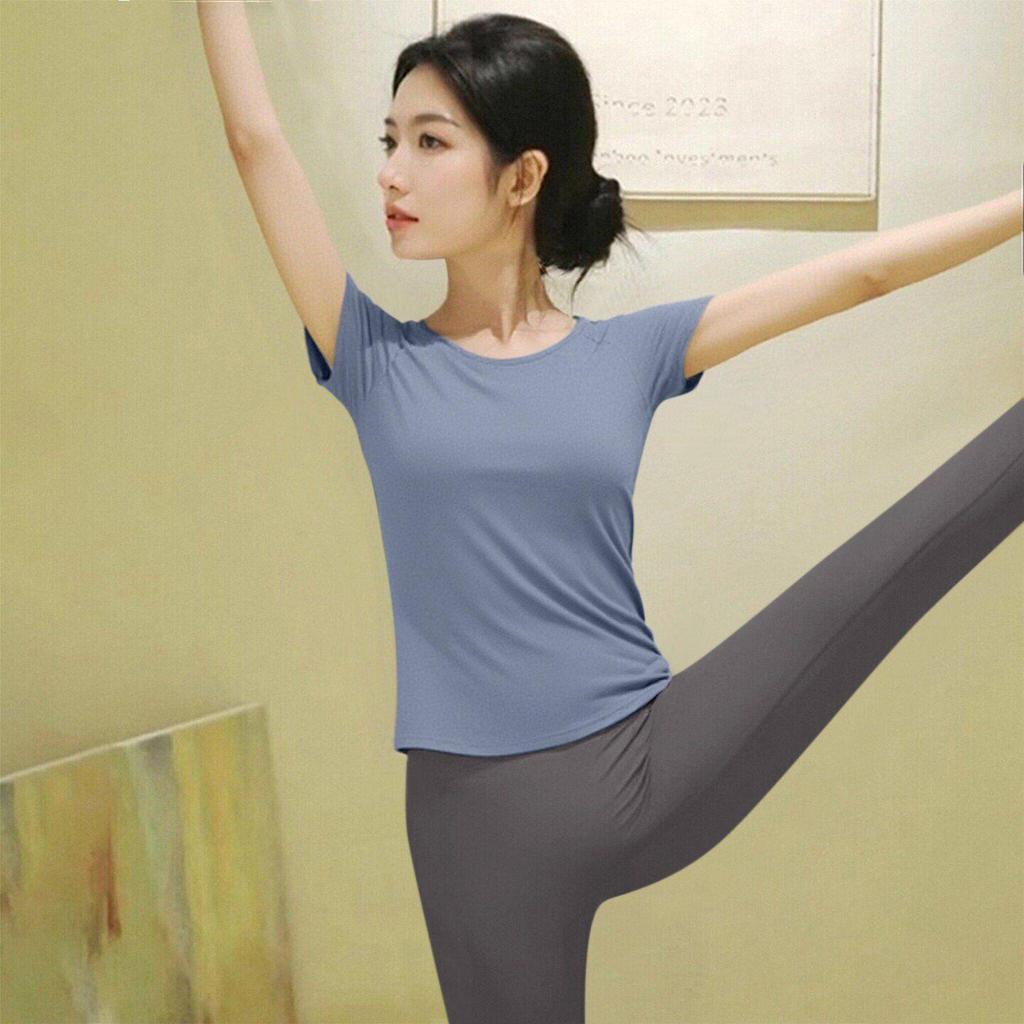 Women's Yoga Set: 2026 Slimming Short Sleeve Pilates Top