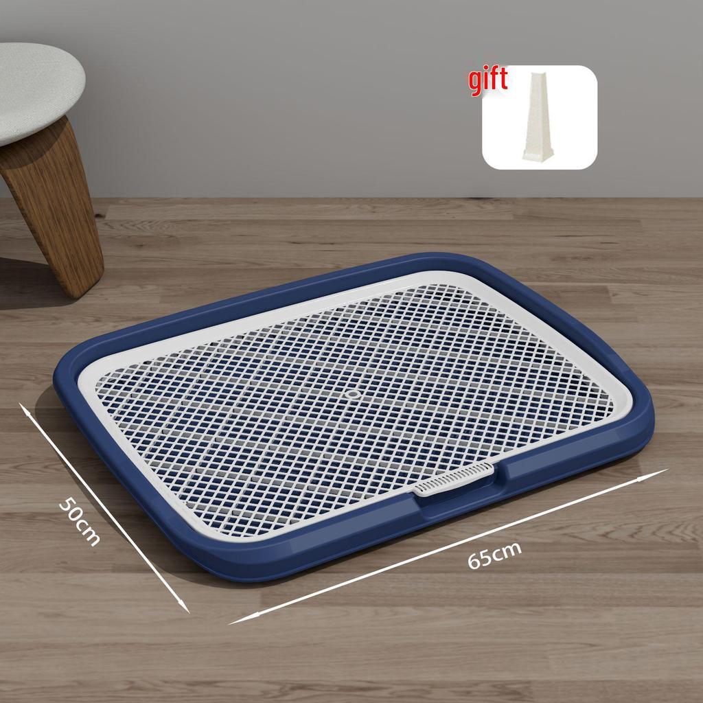 Extra Large Anti-Splash Dog Toilet with Post: Flushable Flat-Type Potty Tray for Home Use