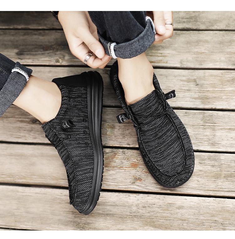 Mocassini da Uomo in Tela Extra Large - Slip-on Casual per Tendenze Transfrontaliere.
